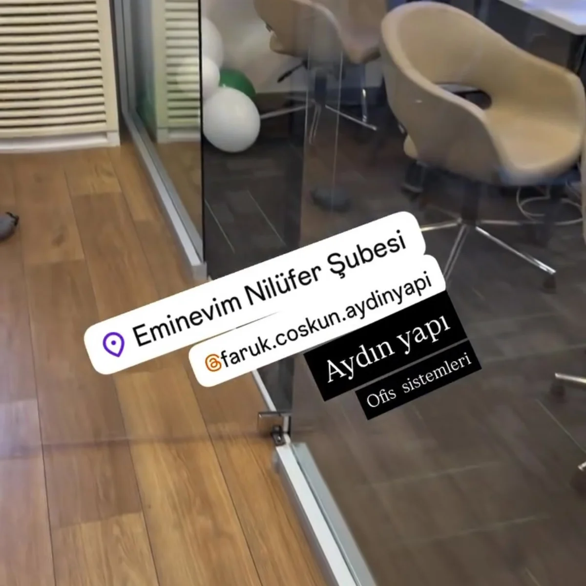 Aydın Yapı’nın ofis içindeki cam bölme uygulaması
